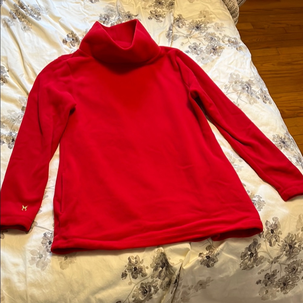 Dudley Stephens Red Cowl Turtleneck Sweater tunic